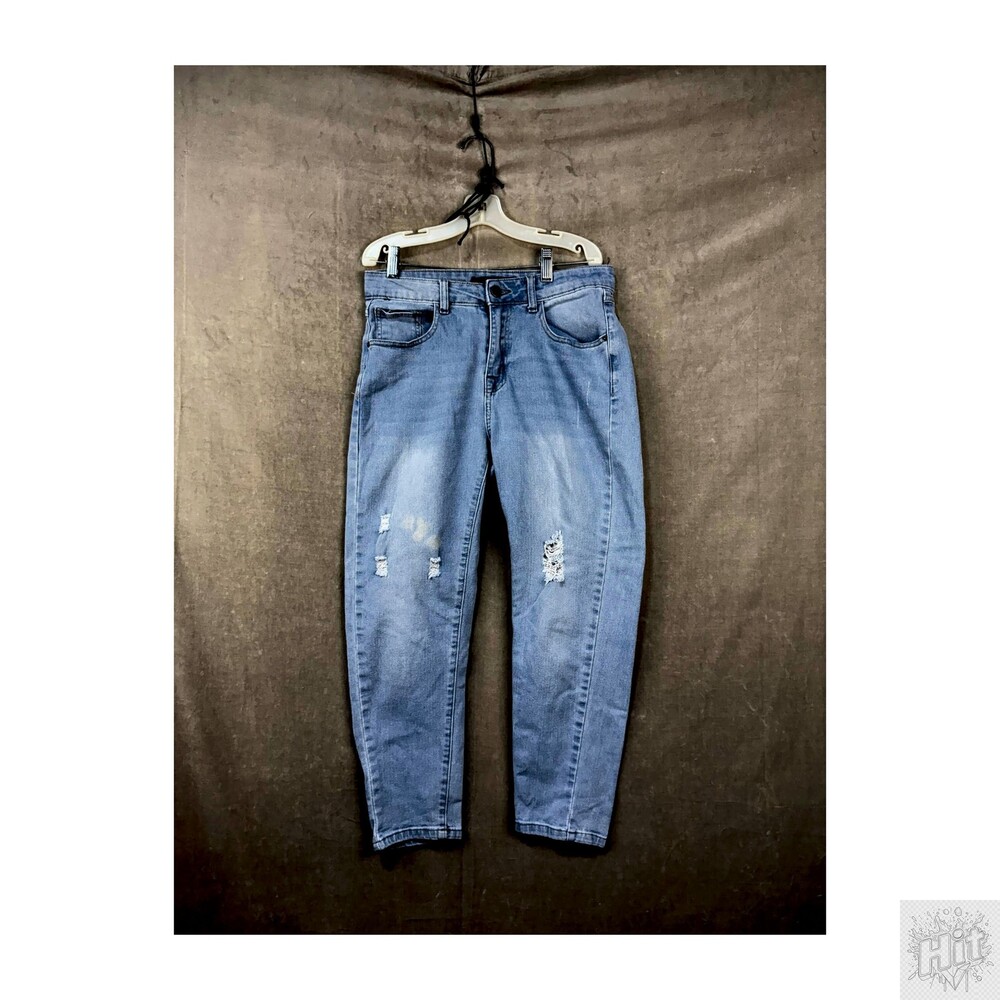 C&A Straight Women's Jeans Size 9 Medium Wash Distressed Ripped
